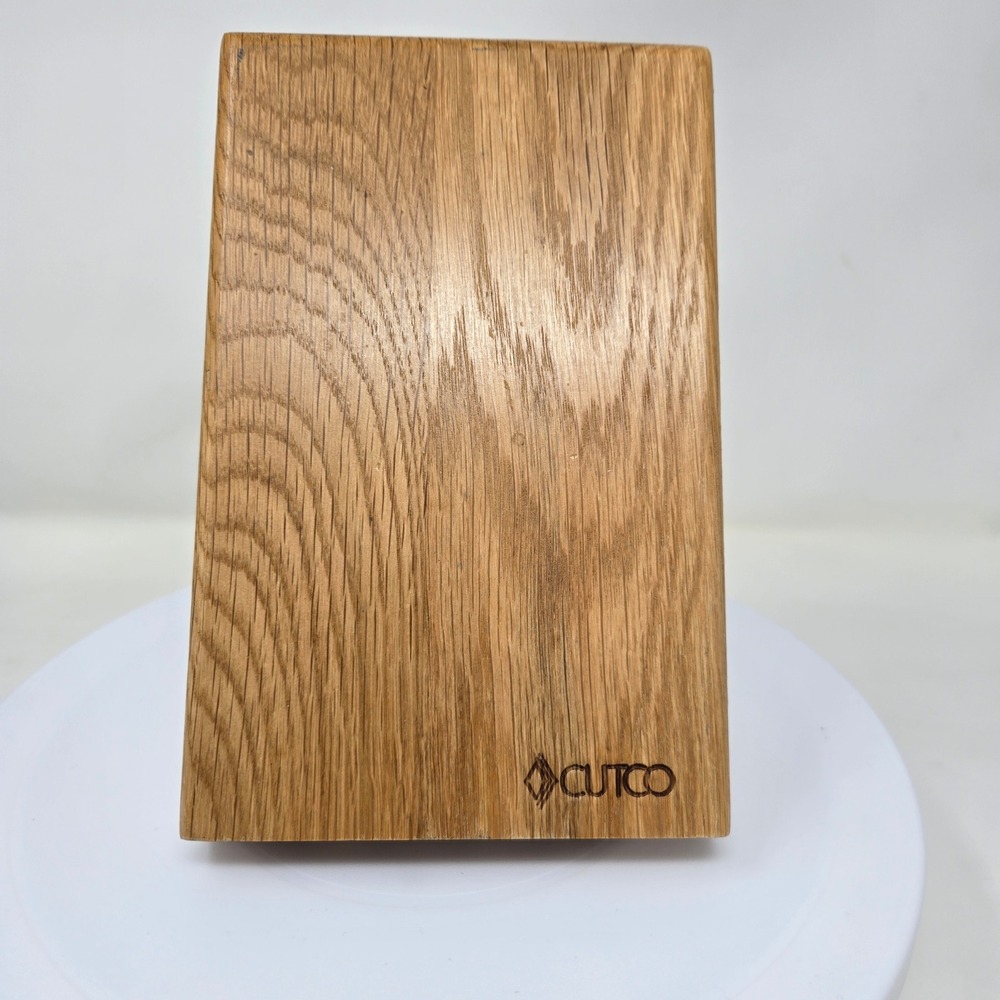 Cutco Oak Wood Knife Block 5 Slot Kitchen Cutlery Storage Holder with Wire Stand - Picture 3 of 6
